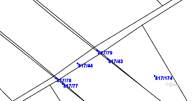 Parcela st. 817/79 v KÚ Bělá pod Bezdězem, Katastrální mapa