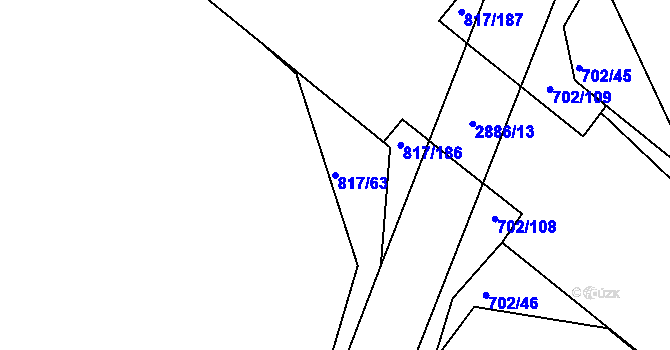 Parcela st. 817/63 v KÚ Bělá pod Bezdězem, Katastrální mapa