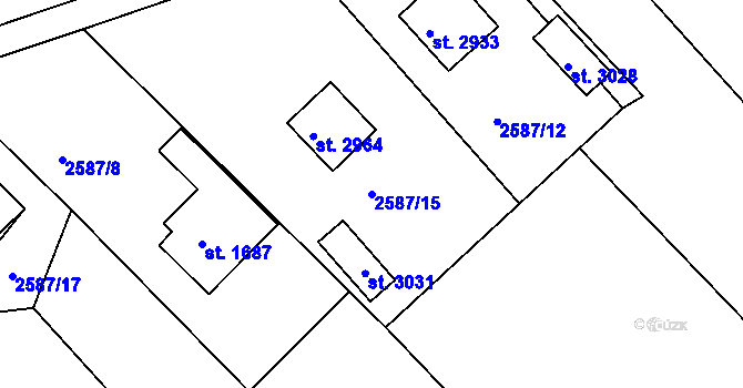 Parcela st. 2587/15 v KÚ Bělá pod Bezdězem, Katastrální mapa