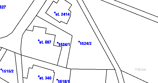 Parcela st. 1524/2 v KÚ Bělá pod Bezdězem, Katastrální mapa