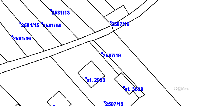 Parcela st. 2587/19 v KÚ Bělá pod Bezdězem, Katastrální mapa