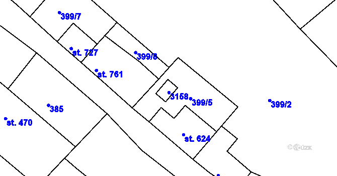 Parcela st. 2468 v KÚ Bělá pod Bezdězem, Katastrální mapa