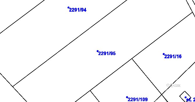 Parcela st. 2291/95 v KÚ Bělá pod Bezdězem, Katastrální mapa