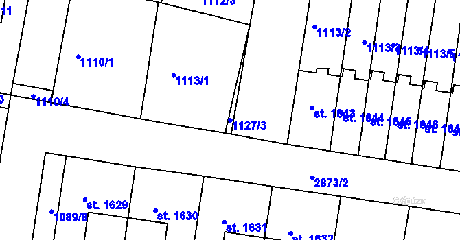 Parcela st. 1127/3 v KÚ Bělá pod Bezdězem, Katastrální mapa