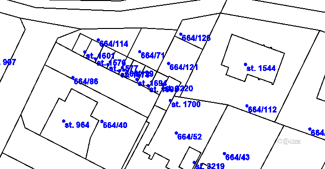 Parcela st. 3220 v KÚ Bělá pod Bezdězem, Katastrální mapa