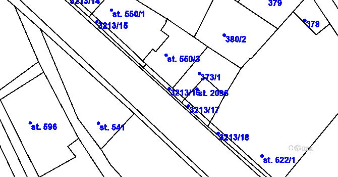Parcela st. 3213/16 v KÚ Bělá pod Bezdězem, Katastrální mapa