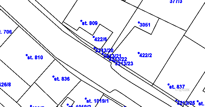 Parcela st. 3213/21 v KÚ Bělá pod Bezdězem, Katastrální mapa