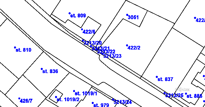 Parcela st. 3213/23 v KÚ Bělá pod Bezdězem, Katastrální mapa