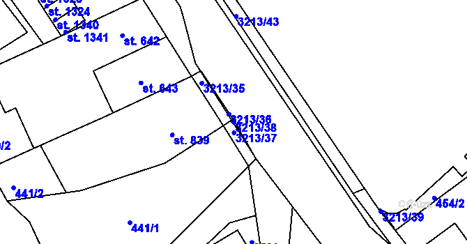 Parcela st. 3213/38 v KÚ Bělá pod Bezdězem, Katastrální mapa