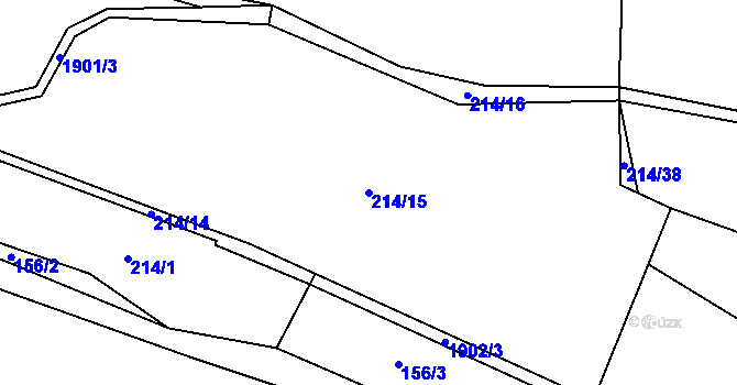 Parcela st. 214/15 v KÚ Adolfovice, Katastrální mapa