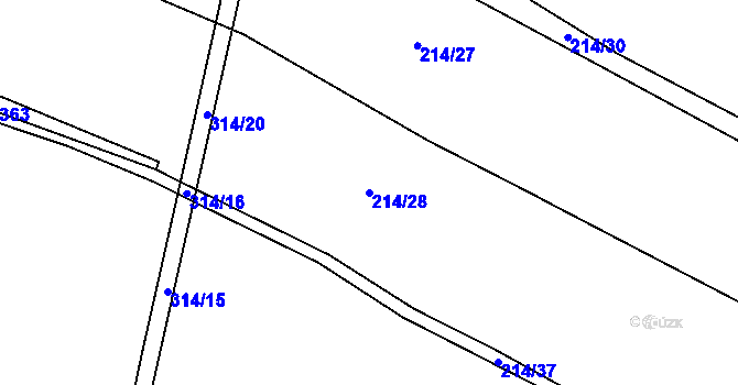 Parcela st. 214/28 v KÚ Adolfovice, Katastrální mapa