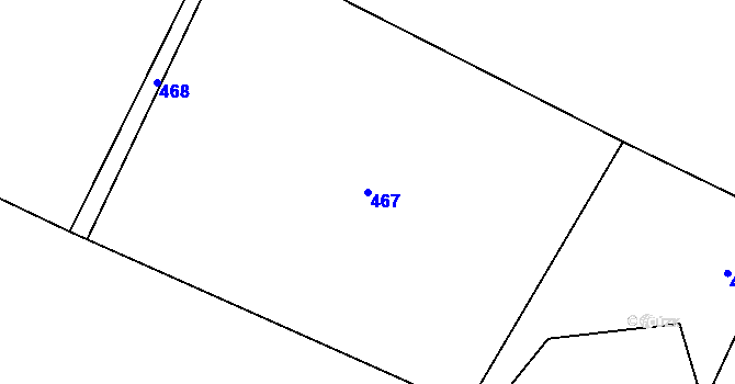Parcela st. 467 v KÚ Adolfovice, Katastrální mapa