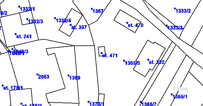 Parcela st. 471 v KÚ Adolfovice, Katastrální mapa
