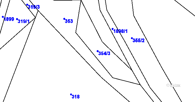 Parcela st. 354/3 v KÚ Adolfovice, Katastrální mapa