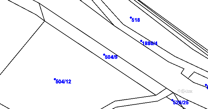 Parcela st. 504/9 v KÚ Adolfovice, Katastrální mapa