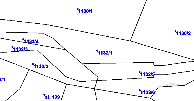 Parcela st. 1132/1 v KÚ Adolfovice, Katastrální mapa