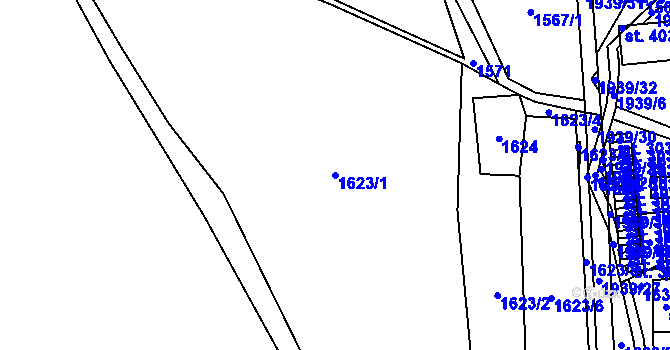 Parcela st. 1623/1 v KÚ Adolfovice, Katastrální mapa