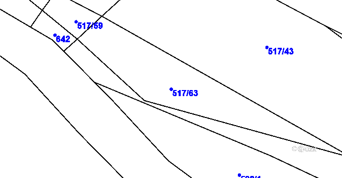 Parcela st. 517/63 v KÚ Adolfovice, Katastrální mapa