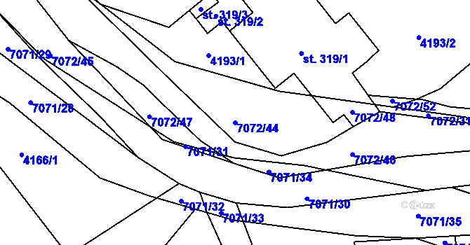 Parcela st. 7072/44 v KÚ Domašov u Jeseníka, Katastrální mapa