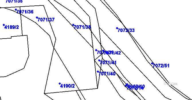 Parcela st. 7071/39 v KÚ Domašov u Jeseníka, Katastrální mapa