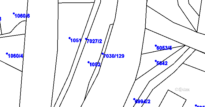 Parcela st. 7030/129 v KÚ Domašov u Jeseníka, Katastrální mapa