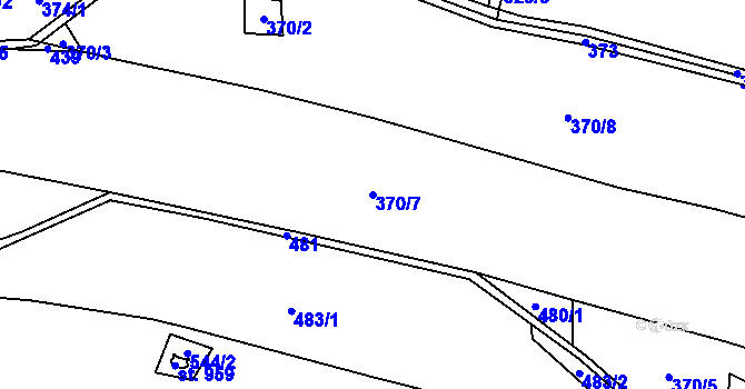 Parcela st. 370/7 v KÚ Domašov u Jeseníka, Katastrální mapa