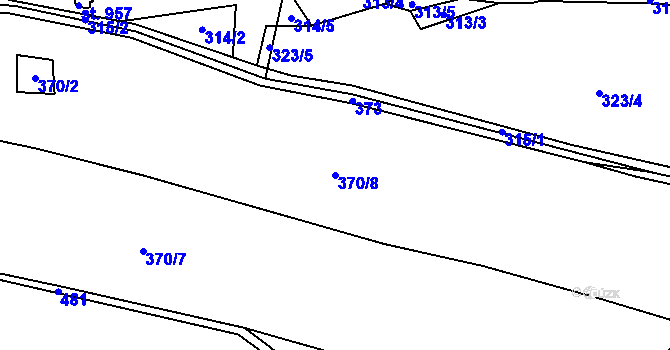 Parcela st. 370/8 v KÚ Domašov u Jeseníka, Katastrální mapa