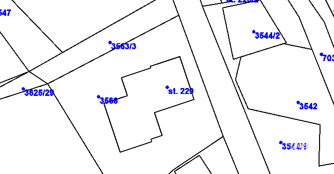 Parcela st. 229 v KÚ Domašov u Jeseníka, Katastrální mapa