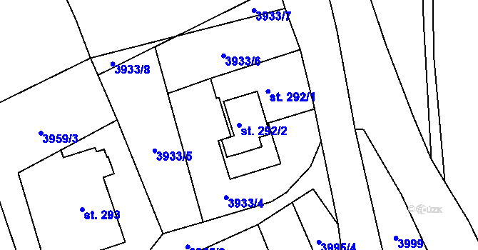 Parcela st. 292/2 v KÚ Domašov u Jeseníka, Katastrální mapa