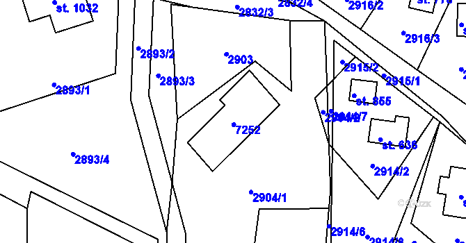 Parcela st. 544 v KÚ Domašov u Jeseníka, Katastrální mapa