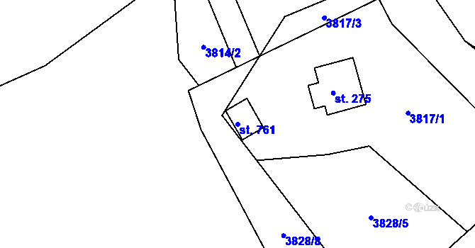 Parcela st. 761 v KÚ Domašov u Jeseníka, Katastrální mapa