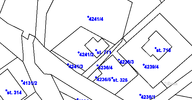 Parcela st. 771 v KÚ Domašov u Jeseníka, Katastrální mapa