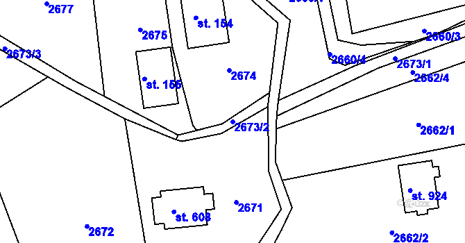 Parcela st. 2673/2 v KÚ Domašov u Jeseníka, Katastrální mapa
