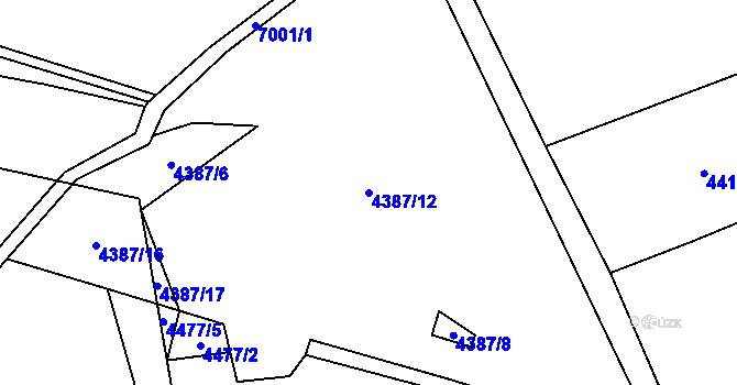 Parcela st. 4387/12 v KÚ Domašov u Jeseníka, Katastrální mapa