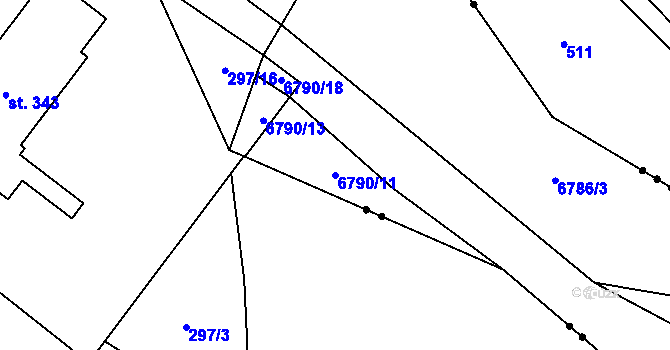 Parcela st. 6790/11 v KÚ Domašov u Jeseníka, Katastrální mapa