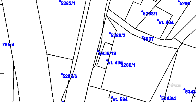 Parcela st. 6938/19 v KÚ Domašov u Jeseníka, Katastrální mapa