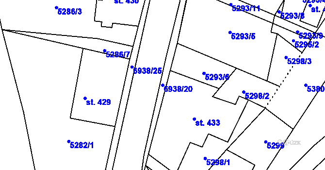 Parcela st. 6938/20 v KÚ Domašov u Jeseníka, Katastrální mapa