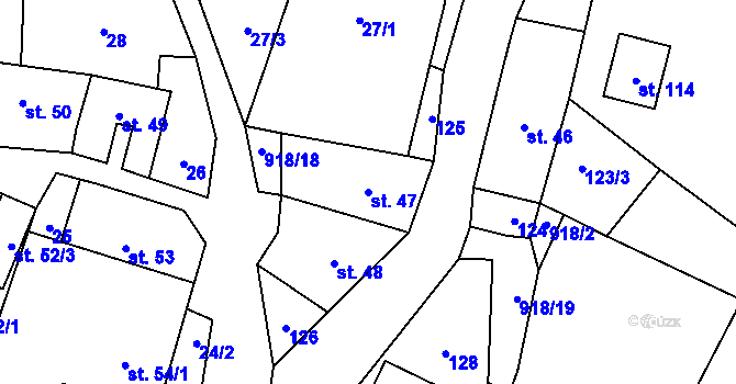 Parcela st. 47 v KÚ Bělá u Jevíčka, Katastrální mapa