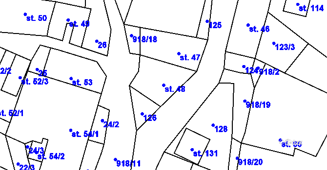 Parcela st. 48 v KÚ Bělá u Jevíčka, Katastrální mapa