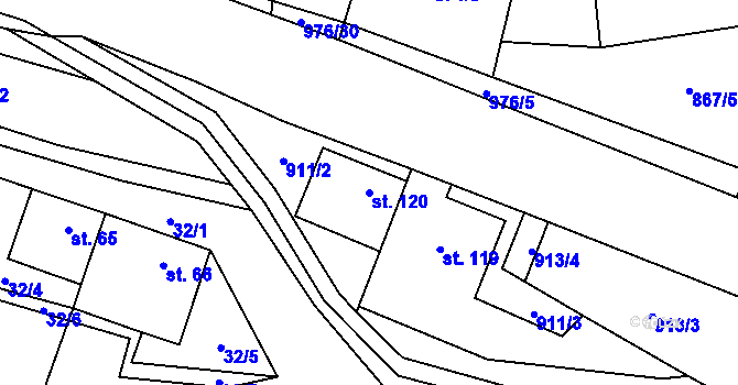 Parcela st. 120 v KÚ Bělá u Jevíčka, Katastrální mapa