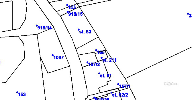 Parcela st. 156 v KÚ Bělá u Jevíčka, Katastrální mapa