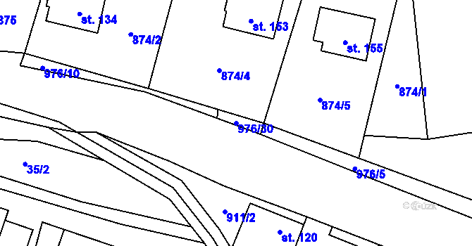 Parcela st. 976/30 v KÚ Bělá u Jevíčka, Katastrální mapa