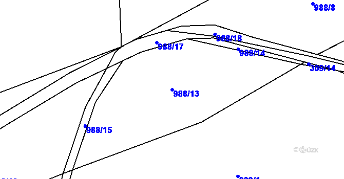 Parcela st. 988/13 v KÚ Bělá u Jevíčka, Katastrální mapa