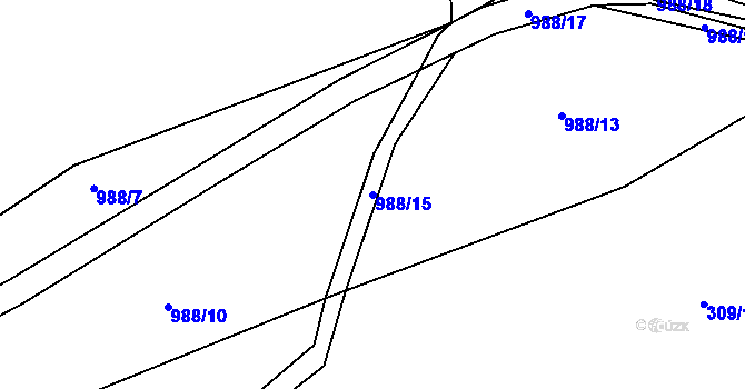 Parcela st. 988/15 v KÚ Bělá u Jevíčka, Katastrální mapa