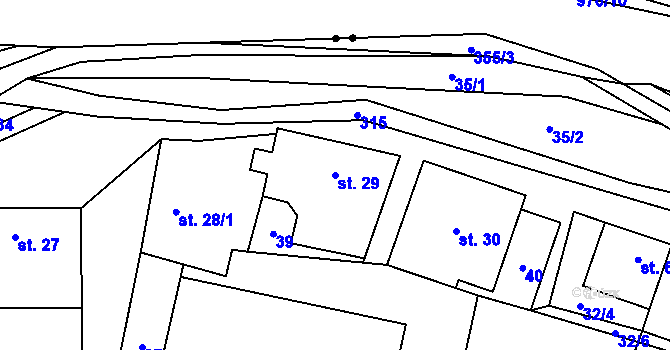 Parcela st. 29 v KÚ Malonín, Katastrální mapa