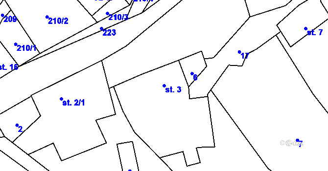 Parcela st. 3 v KÚ Smolná u Jevíčka, Katastrální mapa