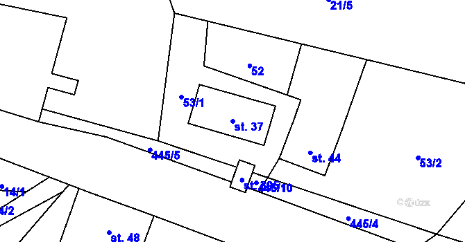 Parcela st. 37 v KÚ Smolná u Jevíčka, Katastrální mapa