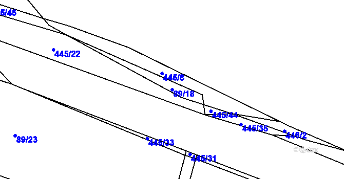 Parcela st. 89/18 v KÚ Smolná u Jevíčka, Katastrální mapa