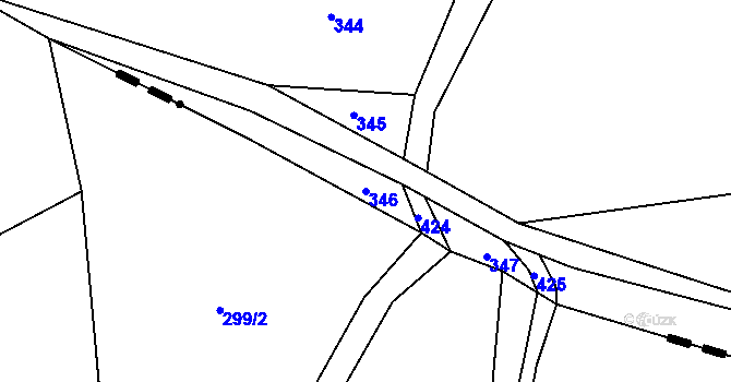 Parcela st. 346 v KÚ Smolná u Jevíčka, Katastrální mapa