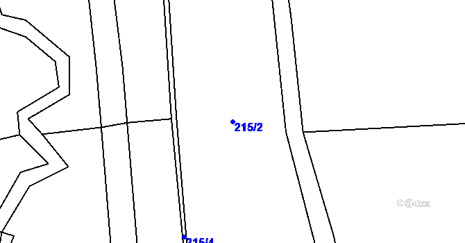 Parcela st. 215/2 v KÚ Bělá u Pecky, Katastrální mapa